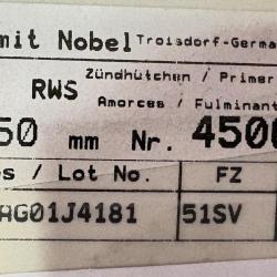 Amorce RWS BERDA 4.50mm x250 (4506)