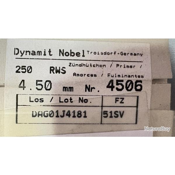 Amorce RWS BERDA 4.50mm x250 (4506)