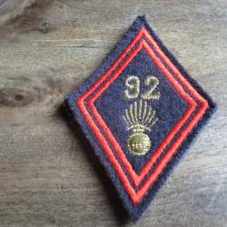 losange de bras velcro 92eme r&eacute;giment d'infanterie