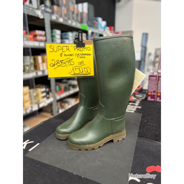 Magnifique botte de collection LE CHAMEAU made in FRANCE verte en cuir 40 mollet 42