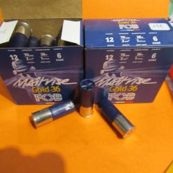 50 cartouches FOB maitrise GOLD 36 cal 12/70  en N&deg; 6 dor&eacute;