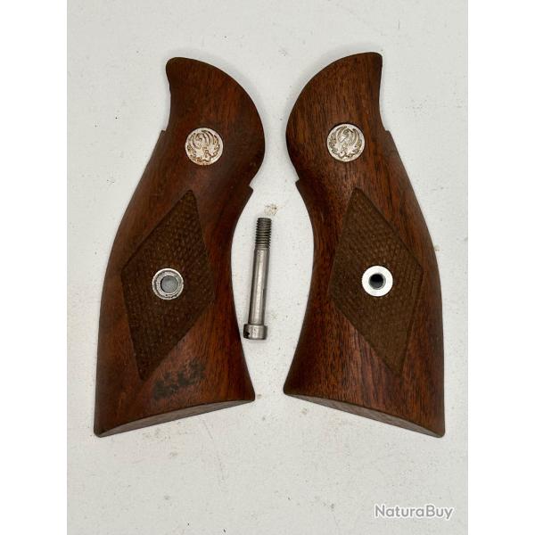 PAIRE DE PLAQUETTES ORIGINALES DE REVOLVER RUGER REDHAWK