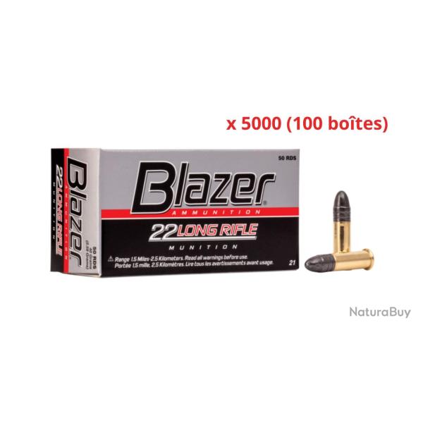 MUNITIONS CCI BLAZER CALIBRE 22LR 40gr - 2.6g x5000 