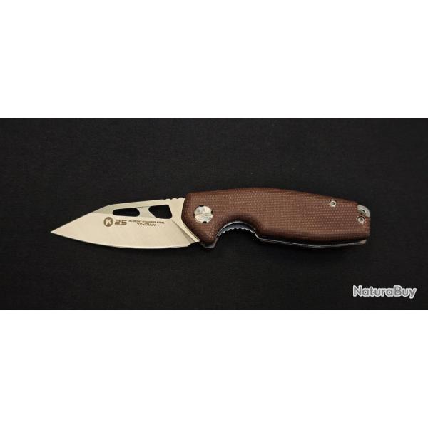 K25 25247 Couteau pliant micarta caramel lame 6,5 cm