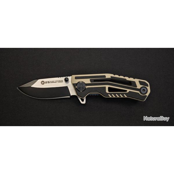K25 Couteau pliant G10 coyote lame 5 cm