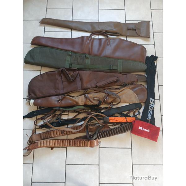 Lot divers de fourreaux, cartouchi�res et bretelles d'occasion