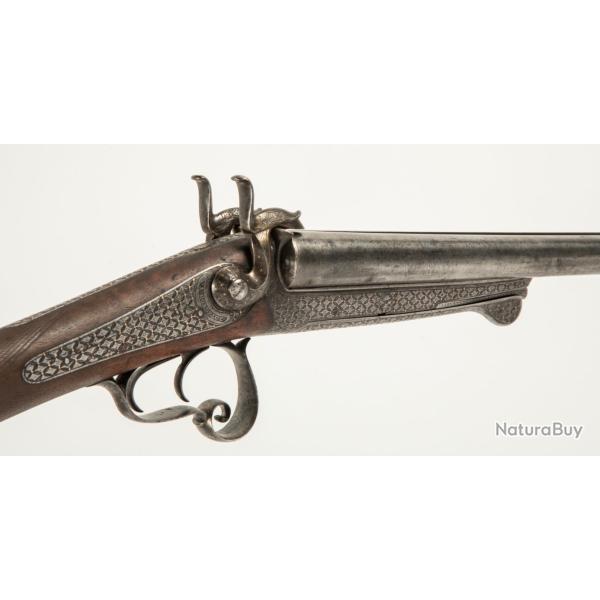 Fusil juxtapos� syst�me Lefaucheux calibre 16 � broche - �tat 1 (Cat�gorie D)