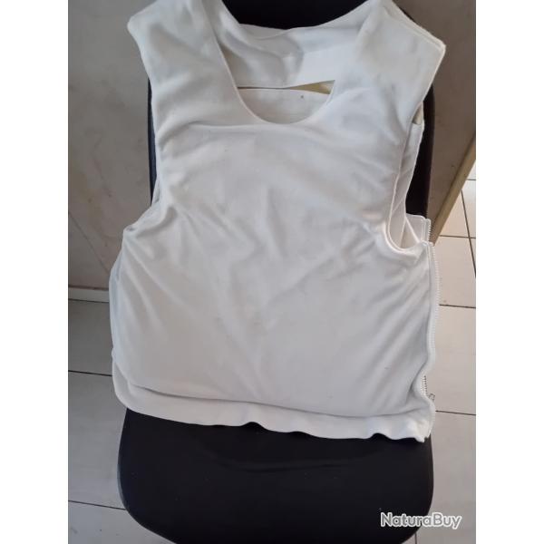 ENCHERE GILET PARE LAMES ET BALLES TRES DISCRET BLANC TAILLE L