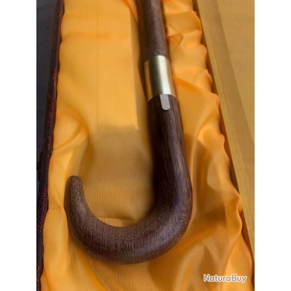 Canne �p�e en Bois de Rose et Acier 1045. Tranchant affut�. Fait main dans notre forge traditionnell