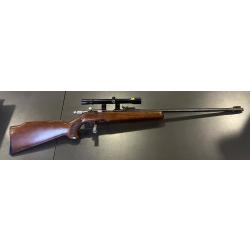 Carabine MANU ARM 22LR monocoup avec lunette et canon filet&eacute;