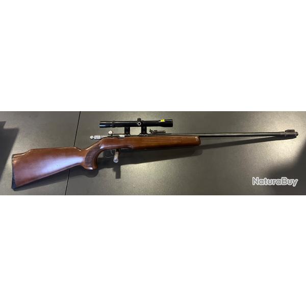 Carabine MANU ARM 22LR monocoup avec lunette et canon filet�