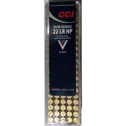 Vente flash ! LOT DE 500 MUNITIONS SUBSONIQUES CCI CAL 22LR HOLLOW POINT 40GR