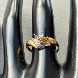 Bague en or massif 18 carats - Multicolore et estivale - taille 53