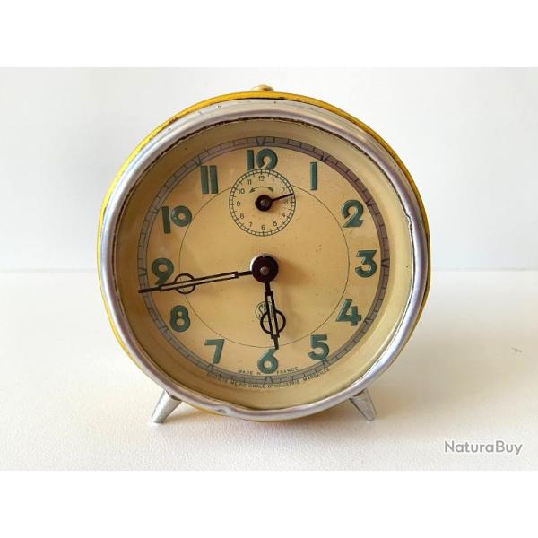 Ancienne Pendulette R�veil Matin Vintage Retro M�canique SMI Marseille France