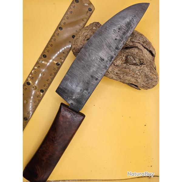 Couteau cuisine damas artisanal
