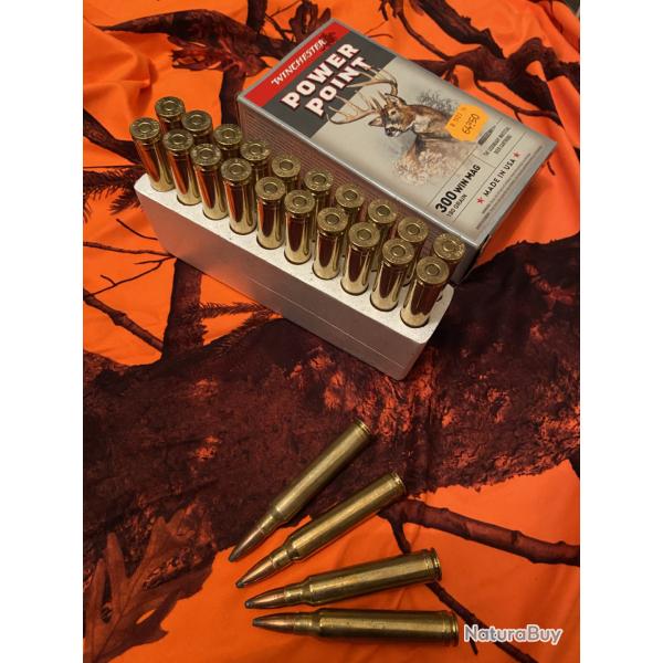 1 Bo�te + 4 munitions offertes Winchester Power Point 300 win mag 180 grains
