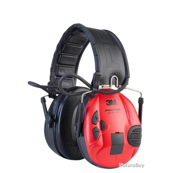 Casque Anti-bruit �lectronique SportTac Peltor 3m ( tir ou chasse ) Rouge