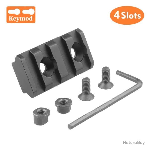 Rail Picatinny 20mm 4Slots Keymod Montage Optique Accessoire Airsoft