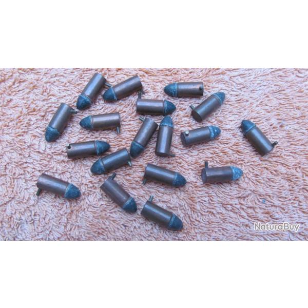 18 cartouches Lefaucheux 7 mm.