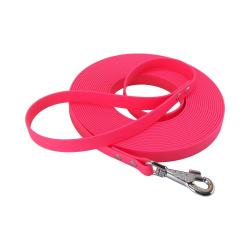 Longe BIOTHANE BETA plate 19 mm Rose 5 m AVEC poign&eacute;e