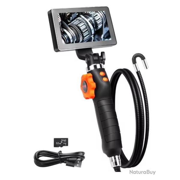 Cam�ra d'inspection endoscopique articul�e avec objectif 0,25" �cran HD IPS 5" Endoscope articul�