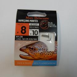 Hame&ccedil;on Mont&eacute; DELACOSTE RESSORT PATE A TRUITE FLUOROCARBONE T8 / 0.20 mm