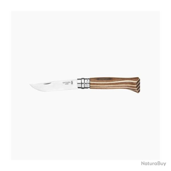 COUTEAU PLIANT OPINEL BOULEAU LAMELLE BRUN N�8