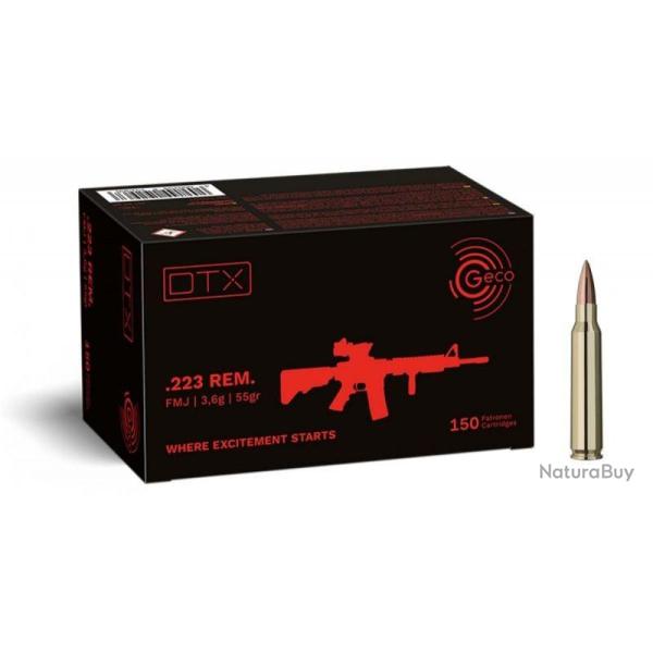 MUNITION GECO 223 REM DTX 55 GR BOITE DE 150