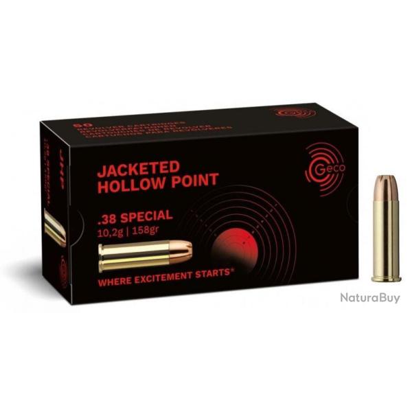 MUNITION GECO 38 SPECIAL JHP BOITE DE 50