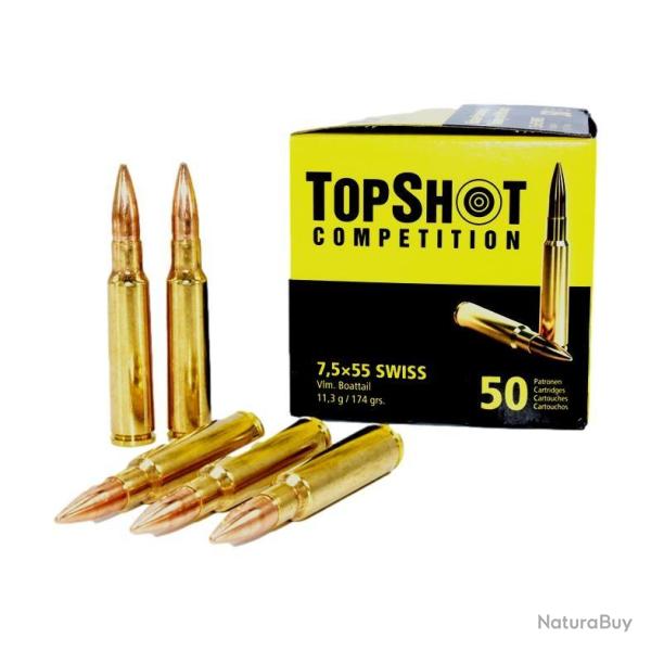 MUNITION TOPSHOT 7.5X55 SWISS COMPETITION PAR 50 11.3G 174 GRS