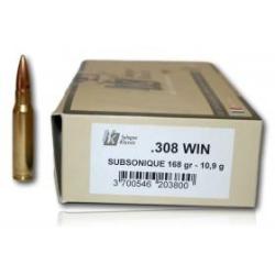 MUNITION SOLOGNE 308W SUBSONIQUE 168GR