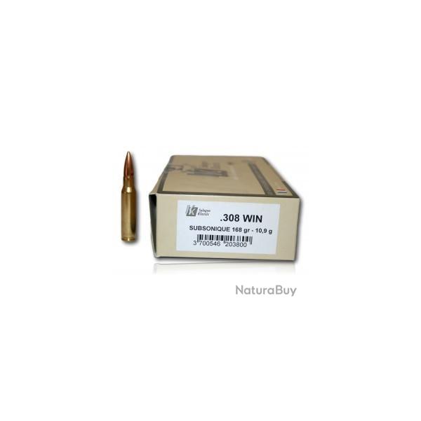 MUNITION SOLOGNE 308W SUBSONIQUE 168GR