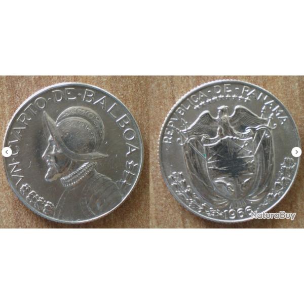 Panama 1 Quart De Balboa 1966 Neuve 1/4 Quart Piece