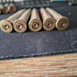 lame ou clip anglais avec 5 munitions d'&eacute;poque 303 inch british neutralis&eacute; t&ecirc;te d'origine nickl&eacute;