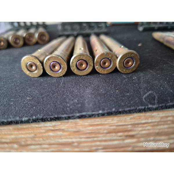 lame ou clip anglais avec 5 munitions d'�poque 303 inch british neutralis� t�te d'origine nickl�