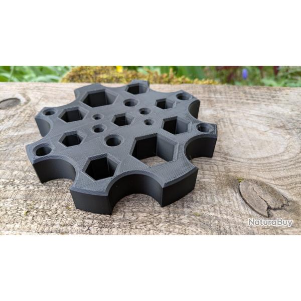 Bench Block armurier � Plateau de travail multi-perforations rondes et hexagonales