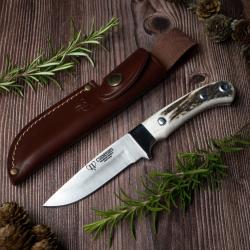 Couteau CUDEMAN jager 150-c manche cerf 20.5cm + &eacute;tui