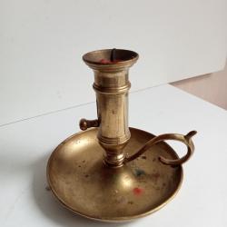 bougeoir en laiton ancien hauteur 12 cm diam&egrave;tre 12 cm