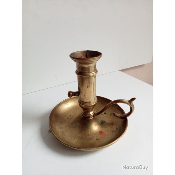 bougeoir en laiton ancien hauteur 12 cm diam�tre 12 cm