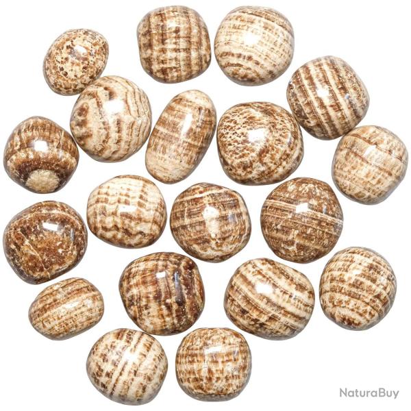 Pierres roul�es aragonite zon�e marron - 2 � 3 cm - Lot de 2
