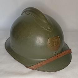 Casque Adrian mod&egrave;le 26 du 7&egrave;me R.T.A. Lib&eacute;ration guerre Indochine
