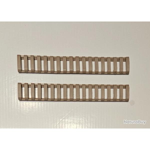 Couvre rail picatinny  -  18 slot  -  FDE -  Lot de 2 pi�ces