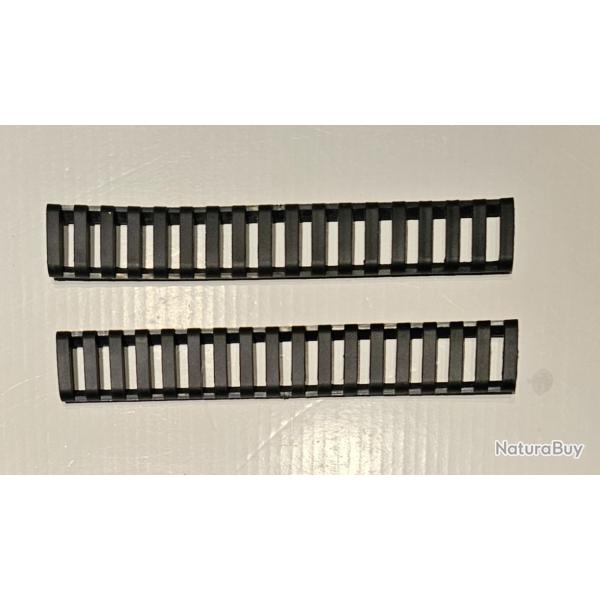 Couvre rail picatinny  -  18 slot  -  NOIR  -  Lot de 2 pi�ces