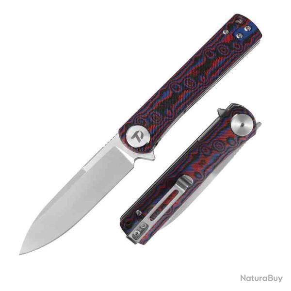 Couteau Dreamtech Lame Acier D2 Satin Manche Micarta Rouge Linerlock DTK3896MR