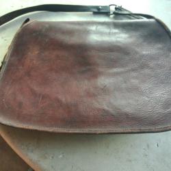 ancien carnier gibeiere cuir