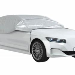 Demi housse voiture polyester argent&eacute; taille M 260x159x63 cm imperm&eacute;able UV