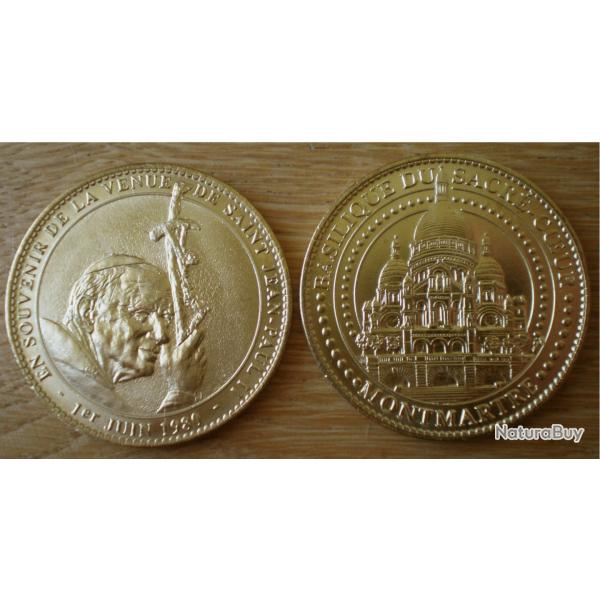 Medaille Basilique du Sacre Coeur Montmartre Jean Paul 2 Pape II