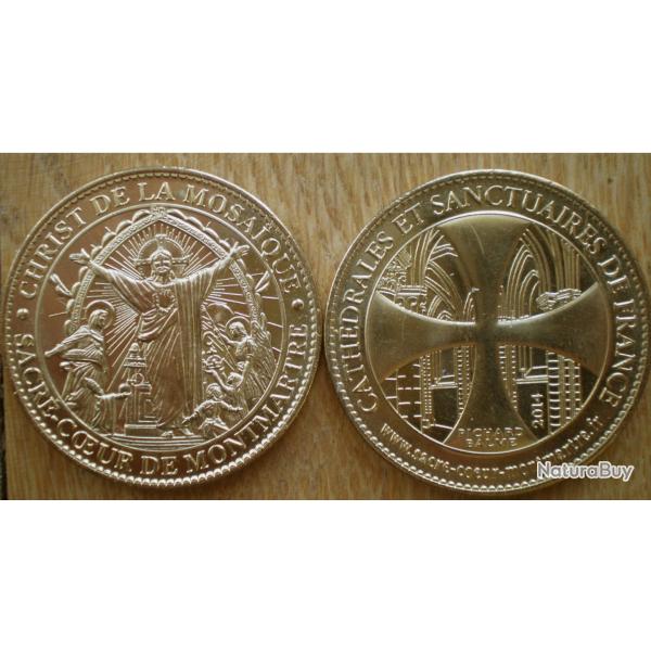 Medaille Basilique du Sacre Coeur Montmartre Christ de la Mosaique 2014