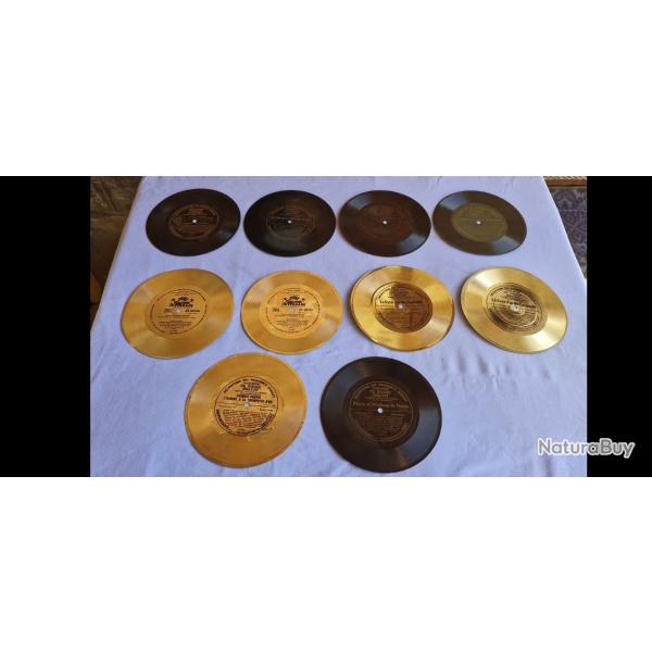 Vintage: 10 anciens disques publicitaires 33T diam�tre 17cm en mati�re plastique