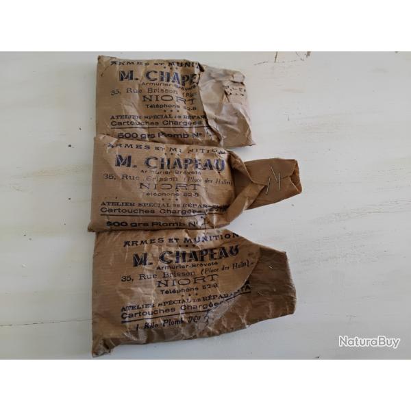 Trois sachets de plombs de chasse n?7 et n?5